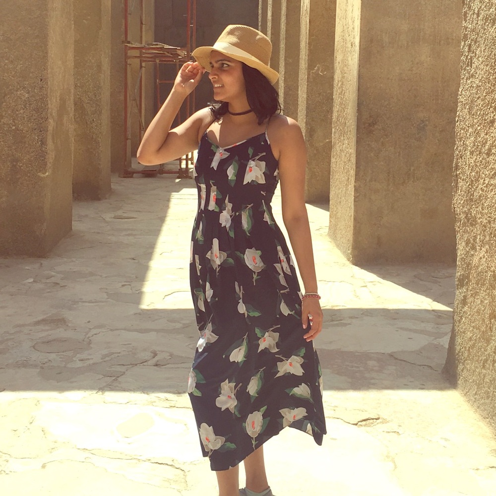 Banana Republic Blue Floral Pattern Dress